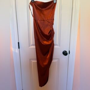Crisscross Backless Rust Dress